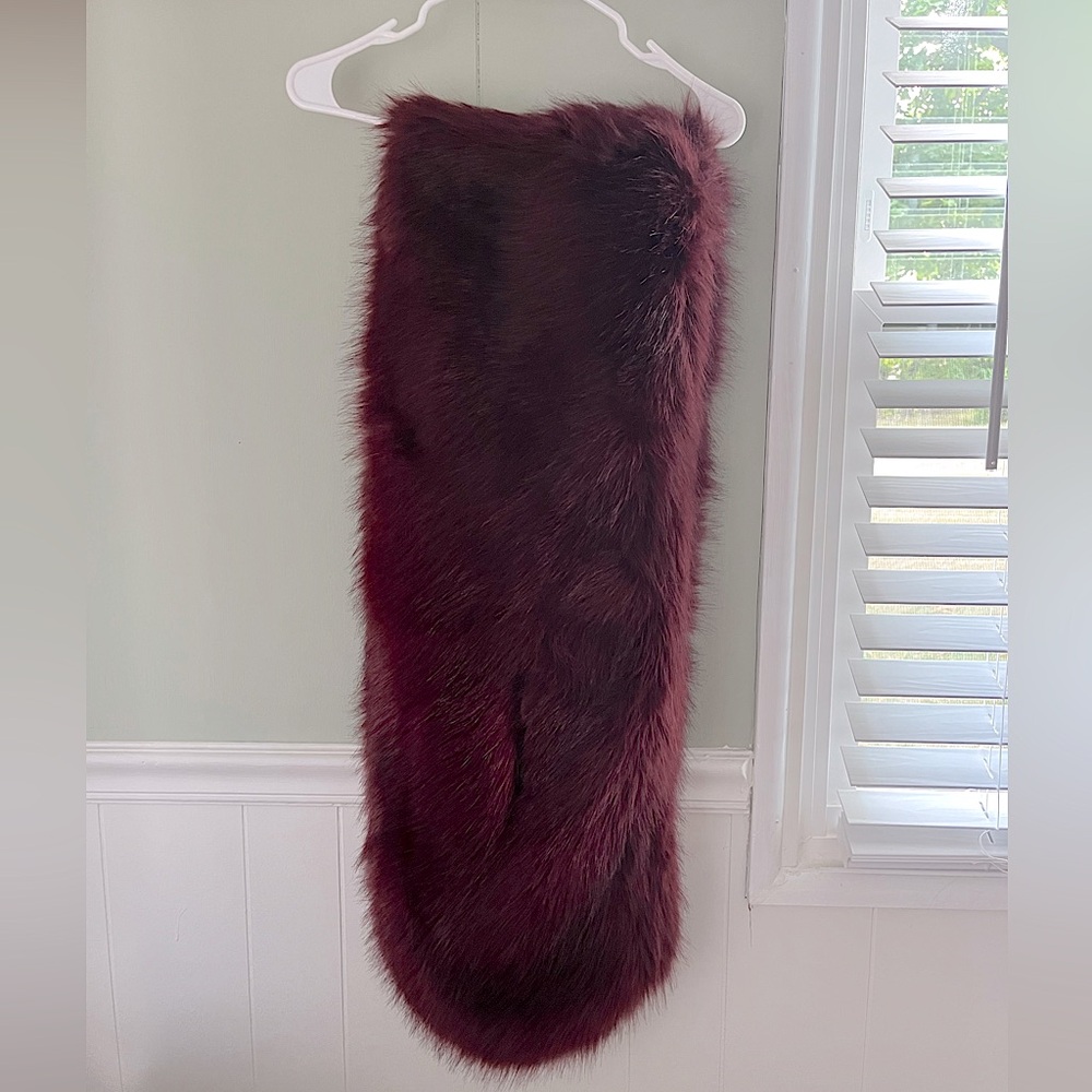 Burgundy Faux Fur Wrap